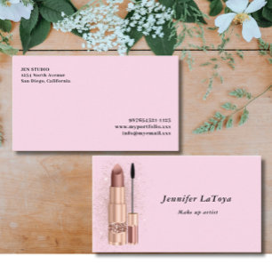 Blush Roze Visagist Visitekaartje