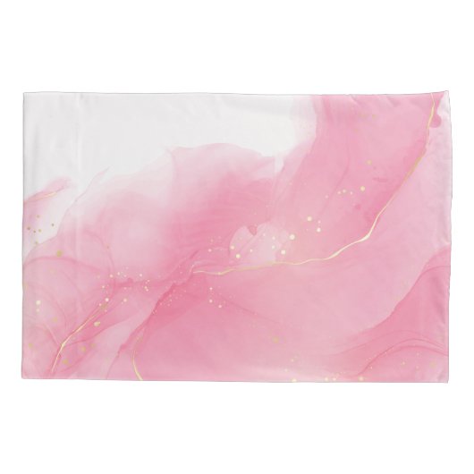 Blush roze, vloeibaar marmer Abstract patroon Kussensloop (Achterkant)