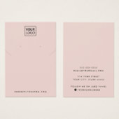 Blush roze voeg logo-oorkaart toe visitekaartje (Voorkant /achterkant)