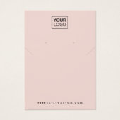 Blush roze voeg logo-oorkaart toe visitekaartje (Voorkant)