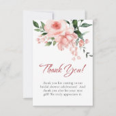 Blush Roze Vrijgezellenfeest Bedankkaart (Voorkant)