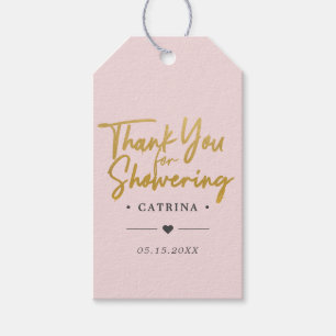 Blush roze Vrijgezellenfeest Dank je cadeau Labels Cadeaulabel