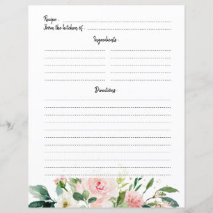 Blush Roze Vrijgezellenfeest Recipkaart