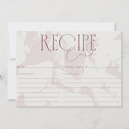 Blush Roze Vrijgezellenfeest Recipkaart Kaart (Voorkant)