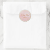Blush Roze Vrouwelijke logo sjabloon Ronde Sticker (Tas)