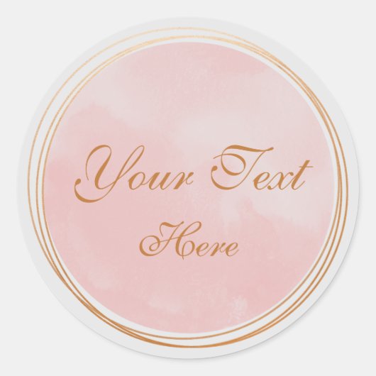 Blush Roze Vrouwelijke logo sjabloon Ronde Sticker (Voorkant)