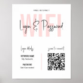 Blush Roze wat de WIFI Logo van de Code QR van het Poster (Voorkant)