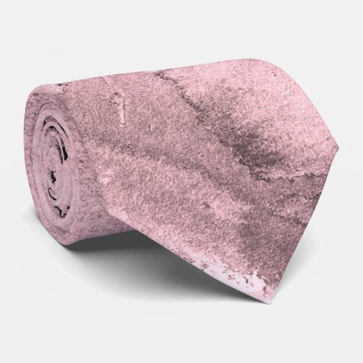 Blush Roze Waterverf Abstract Stropdas (Opgerold)