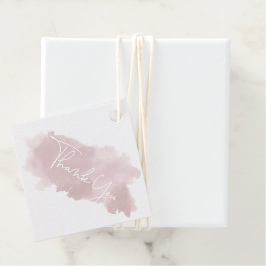 Blush roze Waterverf Baby shower Dank u Bedankjes Labels (In situ)