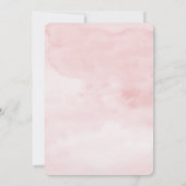 Blush Roze Waterverf Bow Baby shower Kaart (Achterkant)