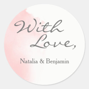 Blush Roze Waterverf Brushstroke Kaart Sticker