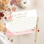 Blush Roze Waterverf Floral Baby shower Adviseur Informatiekaartje