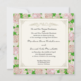 Blush Roze Waterverf Floral Elegant Chic Kaart