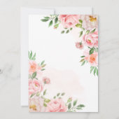 Blush roze Waterverf Floral Greenery Wedding Kaart (Achterkant)