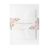 Blush roze Waterverf Floral Greenery Wedding Uitnodigingen Wikkel (Voorkant Voorbeeld)