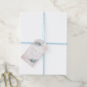 Blush roze Waterverf Geometrische botanische bruil Cadeaulabel (Met Touw)