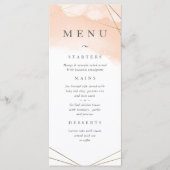 Blush roze Waterverf & Gold Geometric Lijst Menu (Voorkant)