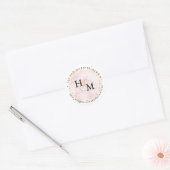 Blush Roze Waterverf Gouden Script Ampersand Ronde Sticker (Envelop)