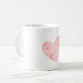 Blush roze Waterverf hart Koffiemok (Voorkant links)