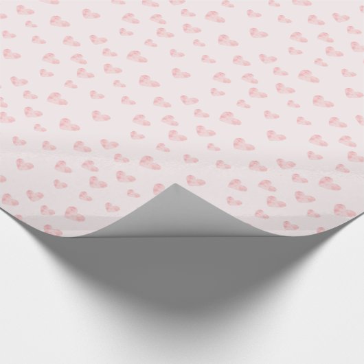 Blush roze Waterverf Harten Cadeaupapier (Hoek)
