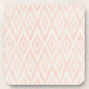 Blush roze Waterverf Ikat Geometric Painted Print Drankjes Onderzetter
