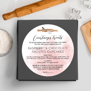 Blush Roze Waterverf Kalligrafie Cottage Law Voeds Ronde Sticker