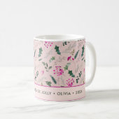 Blush roze Waterverf kerst Koffiemok (Voorkant rechts)