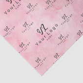 Blush Roze Waterverf Logo Business Packaging Tiss Tissuepapier (Detail)