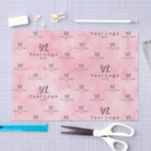 Blush Roze Waterverf Logo Business Packaging Tiss Tissuepapier (Craft)