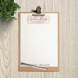 Blush roze Waterverf & Moderne Gold geometrische w Briefhoofd