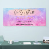 Blush roze Waterverf & Moderne Gold geometrische w Spandoek (Beurs)