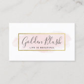 Blush roze Waterverf & Moderne Gold geometrische w Visitekaartje (Voorkant)
