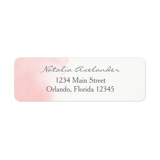 Blush roze Waterverf retour adres label (Voorkant)