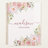 Blush Roze Waterverf Roos Bloem Elegant Planner (Voorkant)