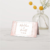 Blush Roze Waterverf Roos Goud Lijst Tafelnummer (Achterkant)