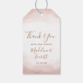 Blush roze Waterverf Roos gouden bruiloft dank u Cadeaulabel (Achterkant)