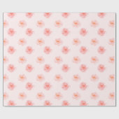 Blush Roze Waterverf Rozen Cadeaupapier (Vlak)