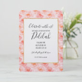 Blush Roze Waterverf Rozen Verjaardag Kaart (Staand voorkant)