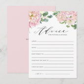 Blush Roze Waterverf Rozen Weddenschapskaart Informatiekaartje (Voorkant / Achterkant)