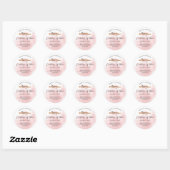 Blush Roze Waterverf Script Bakkerij Gebak Chef Ronde Sticker (Vel)