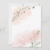 Blush Roze Waterverf Script Weddenschap Kaart (Achterkant)
