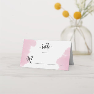 Blush roze Waterverf streken Modern tafelnummer