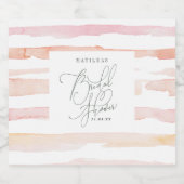 Blush roze waterverf stripe Vrijgezellenfeest Sparkling Wijnetiket (Enkel label)