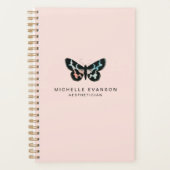  Blush Roze Waterverf Vlinder Logo Planner (Voorkant)