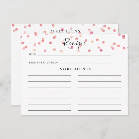 Blush roze, Waterverf Vrijgezellenfeest Recipkaart Briefkaart (Voorkant / Achterkant)