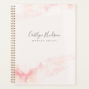 Blush roze Waterverf vrouwelijke make-up artist Op Planner