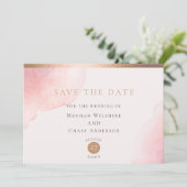 Blush Roze Waterverf Was de datum opslaan Save The Date (Staand voorkant)