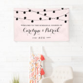 Blush roze whimsical Fairy Lights Rehearsal Dinner Spandoek (Insitu)