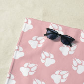 Blush Roze & White Dog Paws & Custom Monogram Strandlaken (In situ)