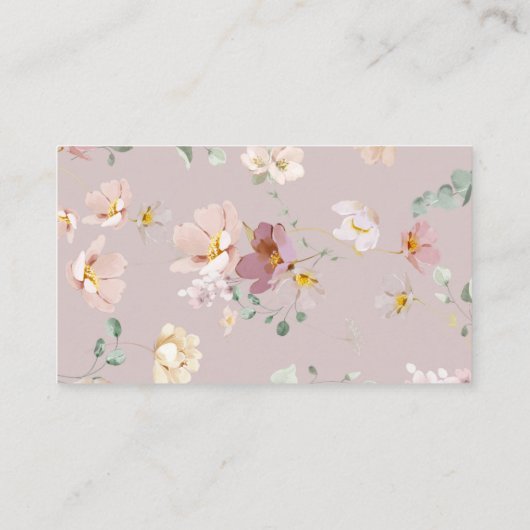 Blush roze wilde bloemen Date nacht ideeën. Datump Informatiekaartje (Achterkant)
